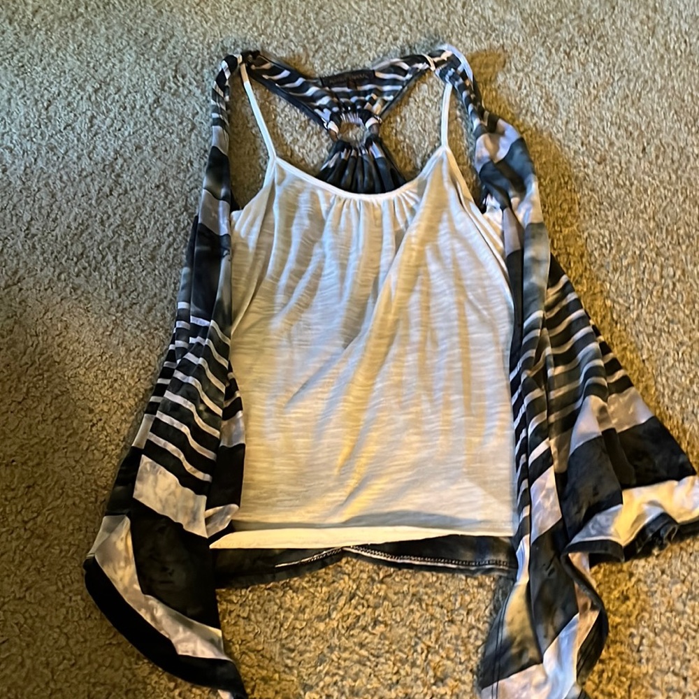 Ladies tank top with attached kimono